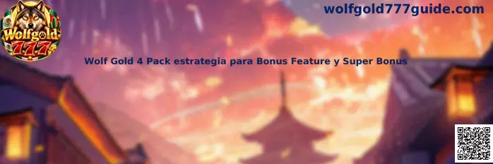 Imagen de referencia de Wolf Gold 4 Pack para identificar Bonus Feature, Super Bonus y sus elementos visuales