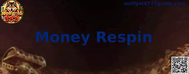 Representación del tablero Money Respin de Wolfgold 777 con símbolos lunares